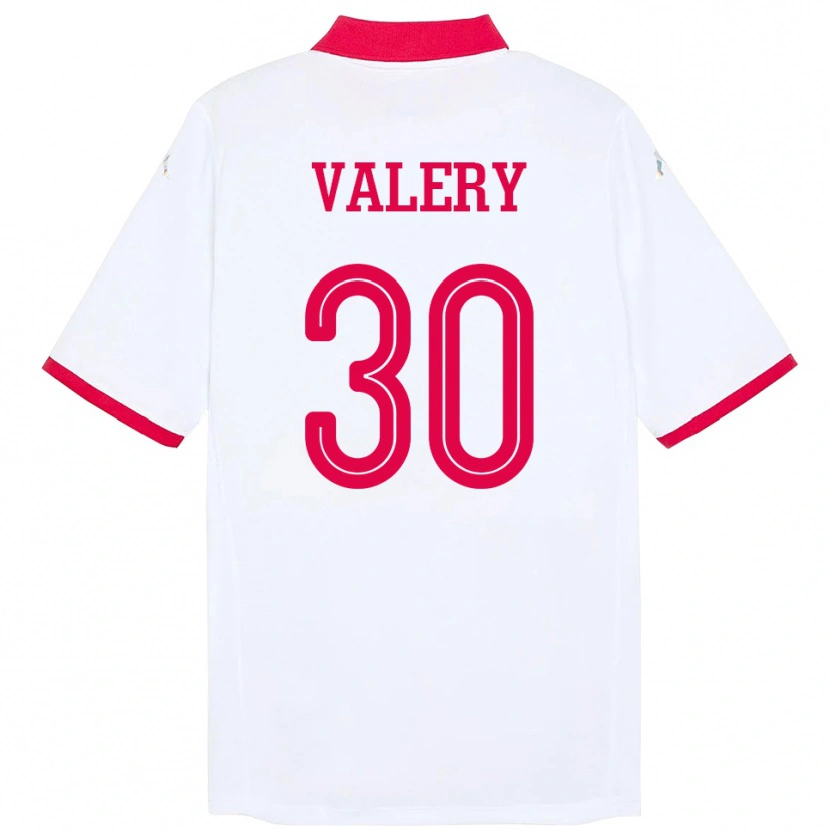 Danxen Dame Tunisia Yann Valery #30 Hvit Bortetrøye Drakt Trøye 24-26 Skjorter T-Skjorte
