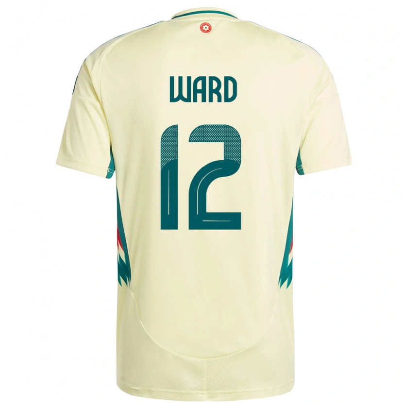Danxen Dame Wales Danny Ward #12 Beige Gul Bortetrøye Drakt Trøye 24-26 Skjorter T-Skjorte