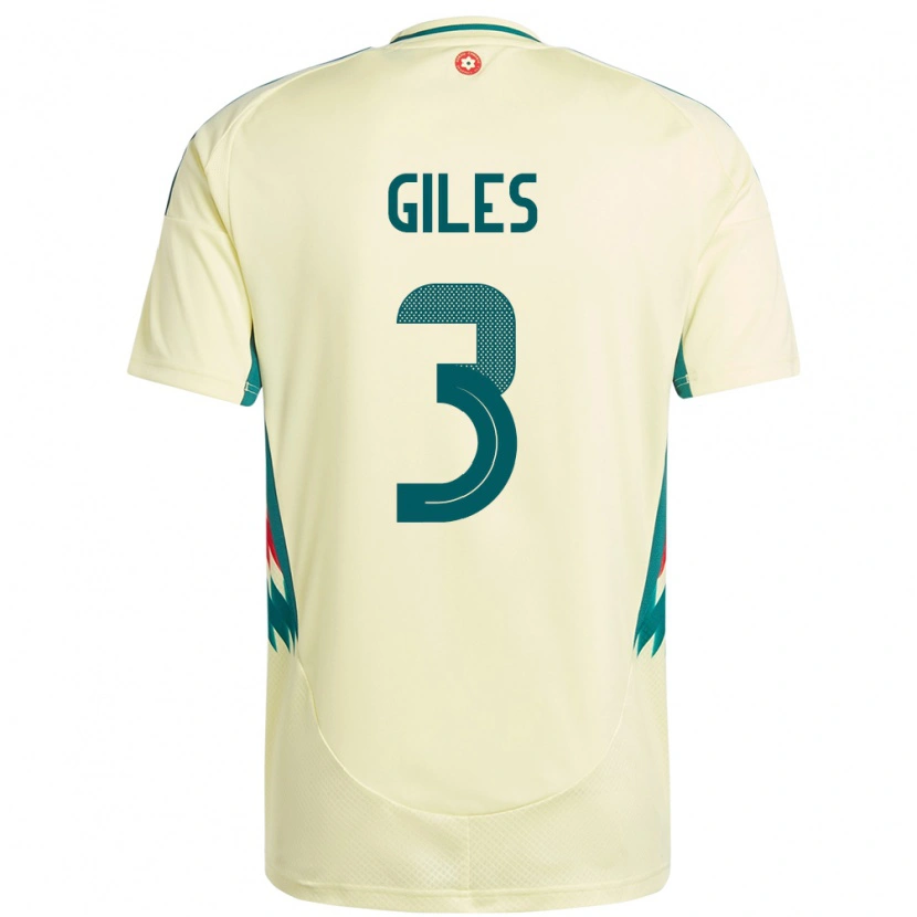 Danxen Dame Wales Luey Giles #3 Beige Gul Bortetrøye Drakt Trøye 24-26 Skjorter T-Skjorte