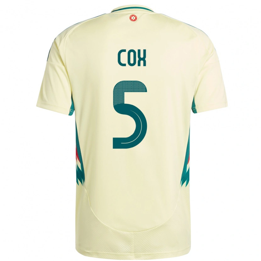 Danxen Dame Wales Daniel Cox #5 Beige Gul Bortetrøye Drakt Trøye 24-26 Skjorter T-Skjorte