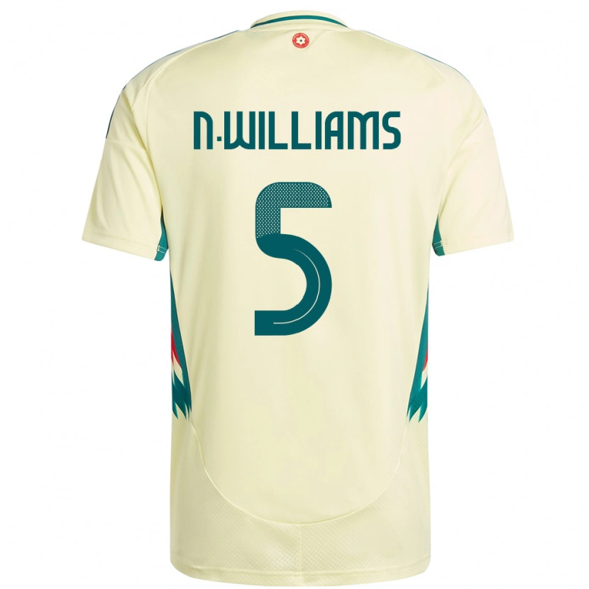 Danxen Dame Wales Noah Williams #5 Beige Gul Bortetrøye Drakt Trøye 24-26 Skjorter T-Skjorte