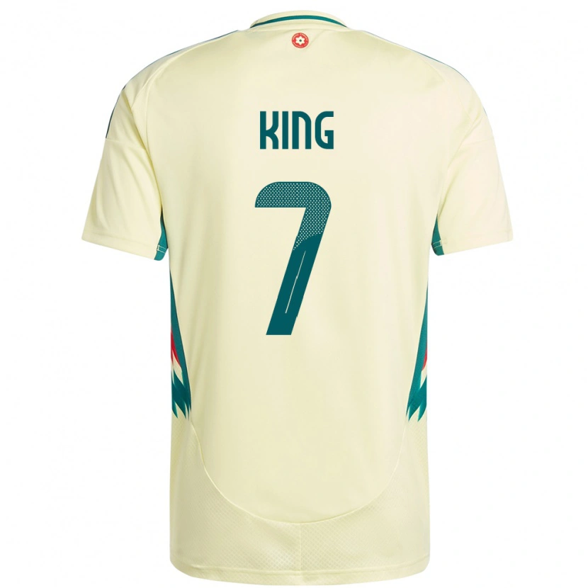 Danxen Dame Wales Eli King #7 Beige Gul Bortetrøye Drakt Trøye 24-26 Skjorter T-Skjorte