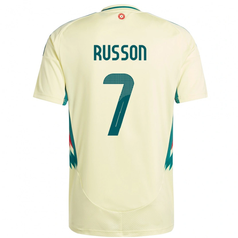 Danxen Dame Wales Will Russon #7 Beige Gul Bortetrøye Drakt Trøye 24-26 Skjorter T-Skjorte