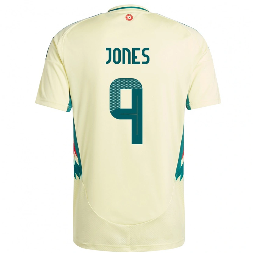 Danxen Dame Wales Sam Jones #9 Beige Gul Bortetrøye Drakt Trøye 24-26 Skjorter T-Skjorte