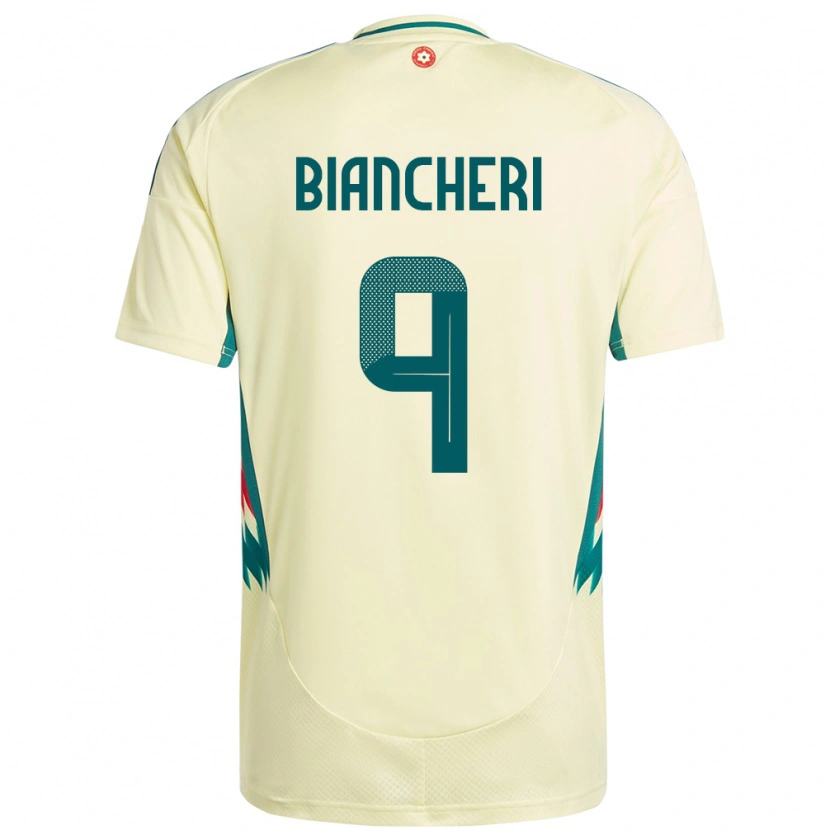 Danxen Dame Wales Gabriele Biancheri #9 Beige Gul Bortetrøye Drakt Trøye 24-26 Skjorter T-Skjorte
