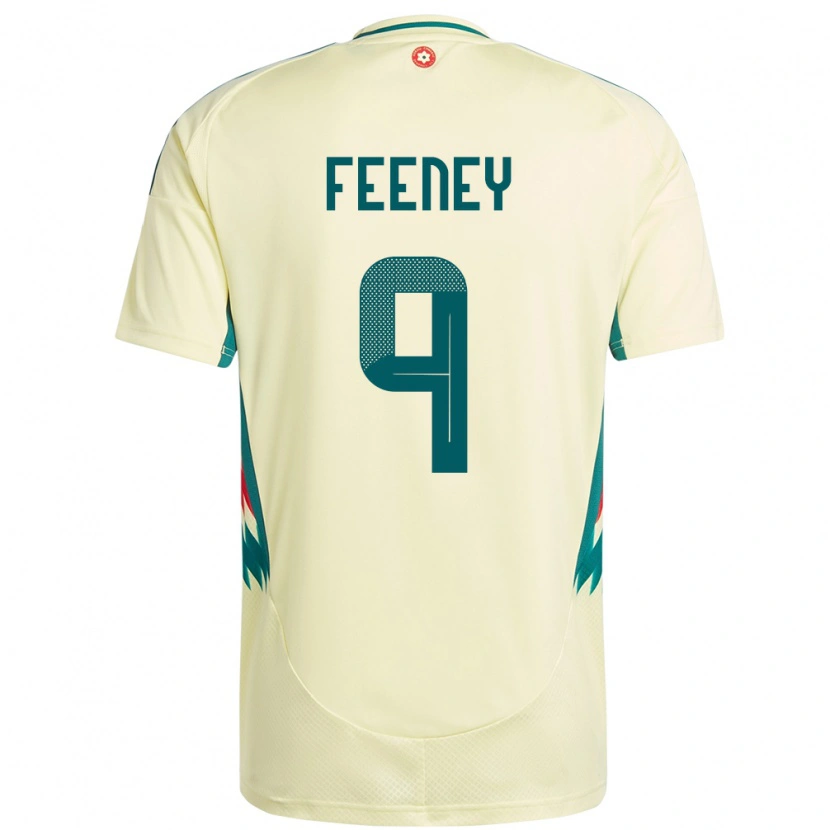Danxen Dame Wales George Feeney #9 Beige Gul Bortetrøye Drakt Trøye 24-26 Skjorter T-Skjorte