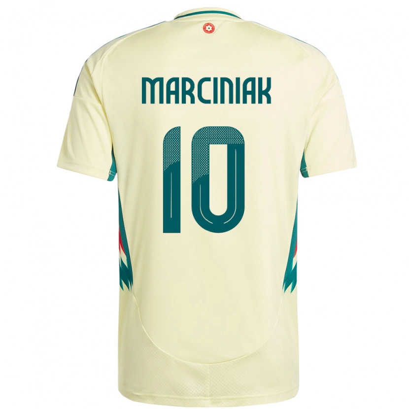 Danxen Dame Wales Alex Marciniak #10 Beige Gul Bortetrøye Drakt Trøye 24-26 Skjorter T-Skjorte