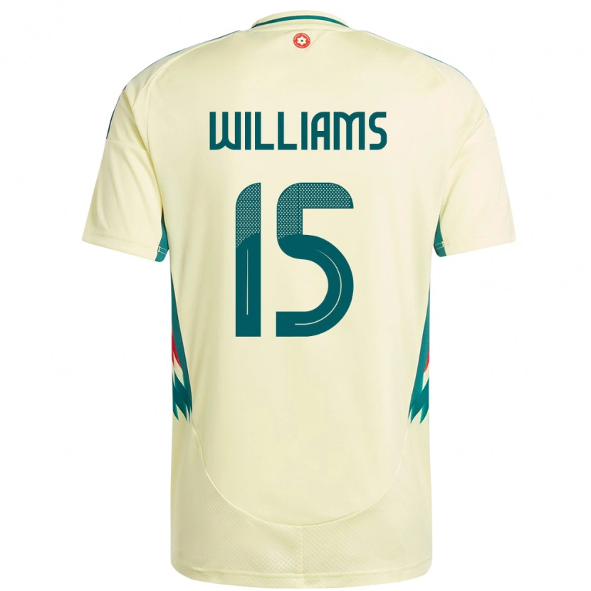 Danxen Dame Wales Joe Williams #15 Beige Gul Bortetrøye Drakt Trøye 24-26 Skjorter T-Skjorte