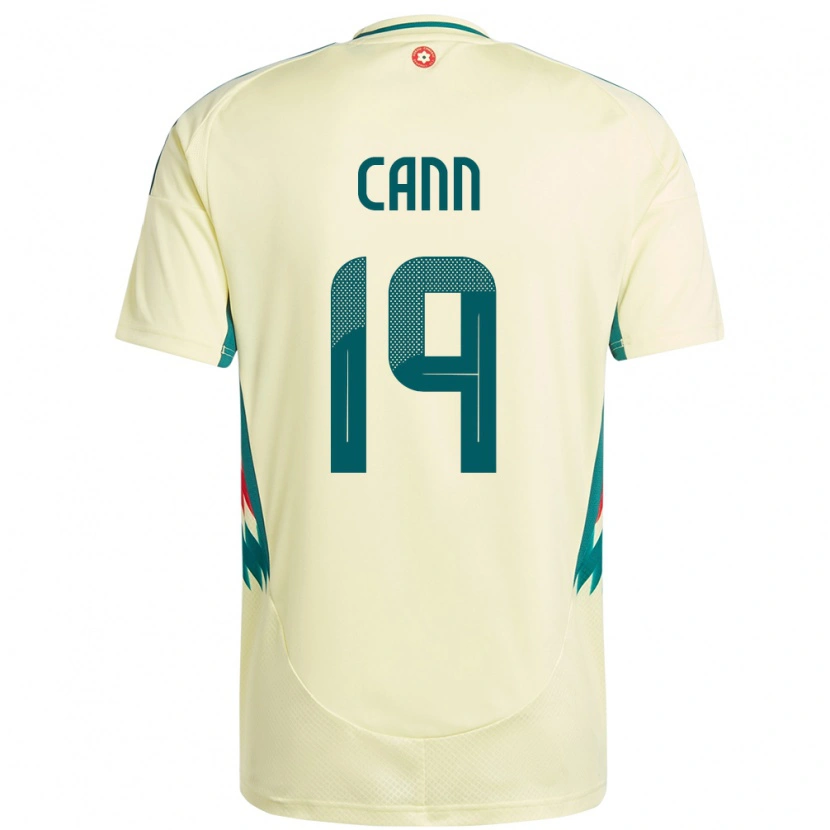 Danxen Dame Wales Ethan Cann #19 Beige Gul Bortetrøye Drakt Trøye 24-26 Skjorter T-Skjorte