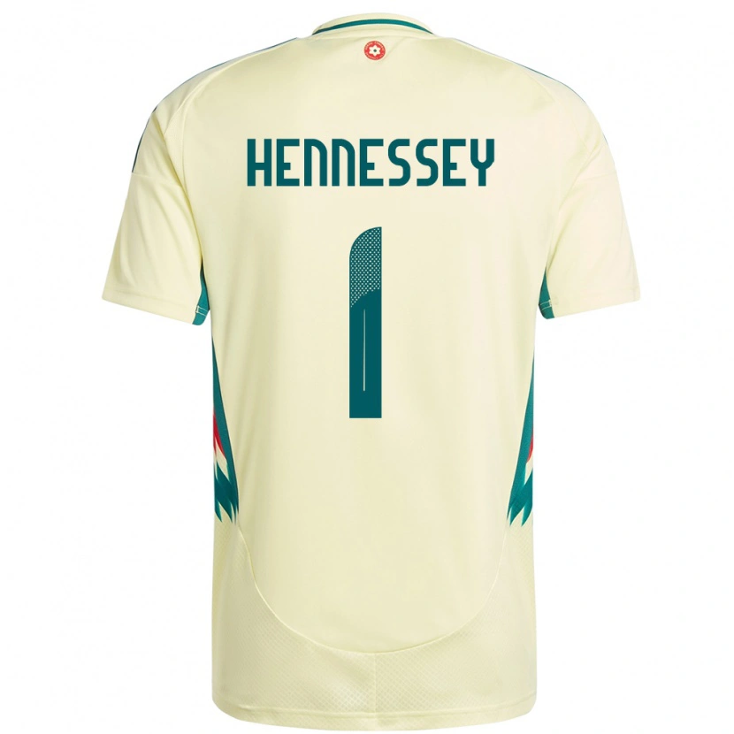 Danxen Dame Wales Wayne Hennessey #1 Beige Gul Bortetrøye Drakt Trøye 24-26 Skjorter T-Skjorte