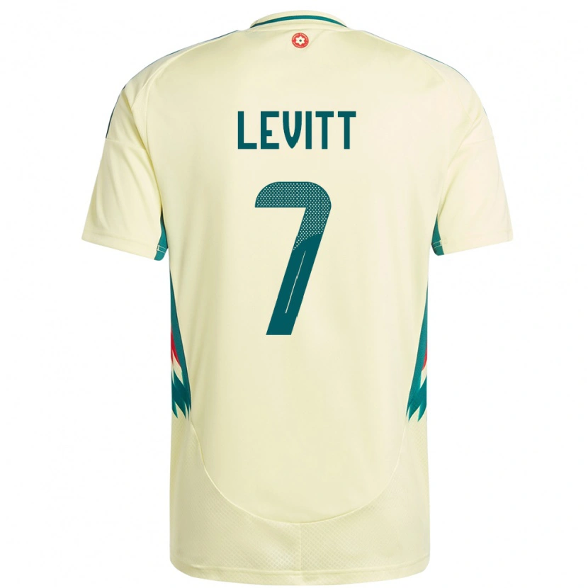 Danxen Dame Wales Dylan Levitt #7 Beige Gul Bortetrøye Drakt Trøye 24-26 Skjorter T-Skjorte