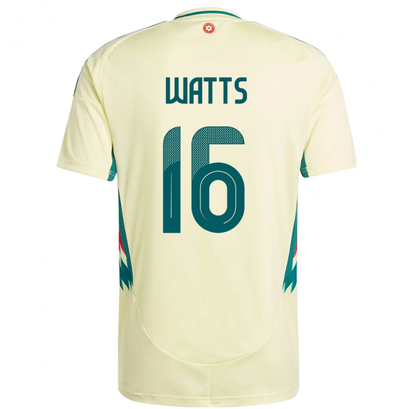 Danxen Dame Wales Daniel Watts #16 Beige Gul Bortetrøye Drakt Trøye 24-26 Skjorter T-Skjorte