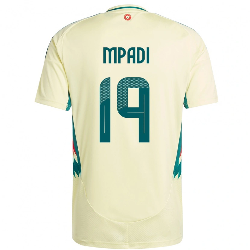 Danxen Dame Wales Japhet Mpadi #19 Beige Gul Bortetrøye Drakt Trøye 24-26 Skjorter T-Skjorte