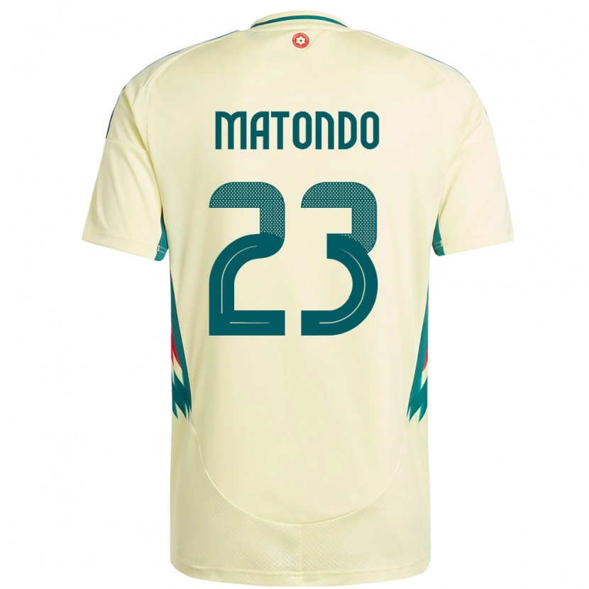 Danxen Dame Wales Rabbi Matondo #23 Beige Gul Bortetrøye Drakt Trøye 24-26 Skjorter T-Skjorte