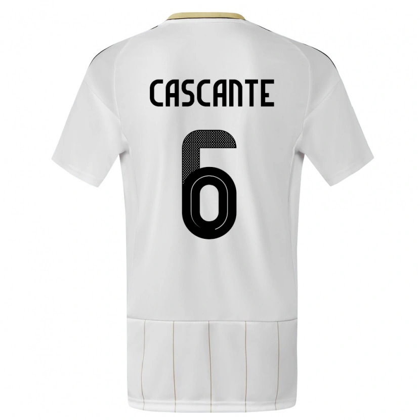 Danxen Dame Costa Rica Julio Cascante #6 Hvit Bortetrøye Drakt Trøye 24-26 Skjorter T-Skjorte