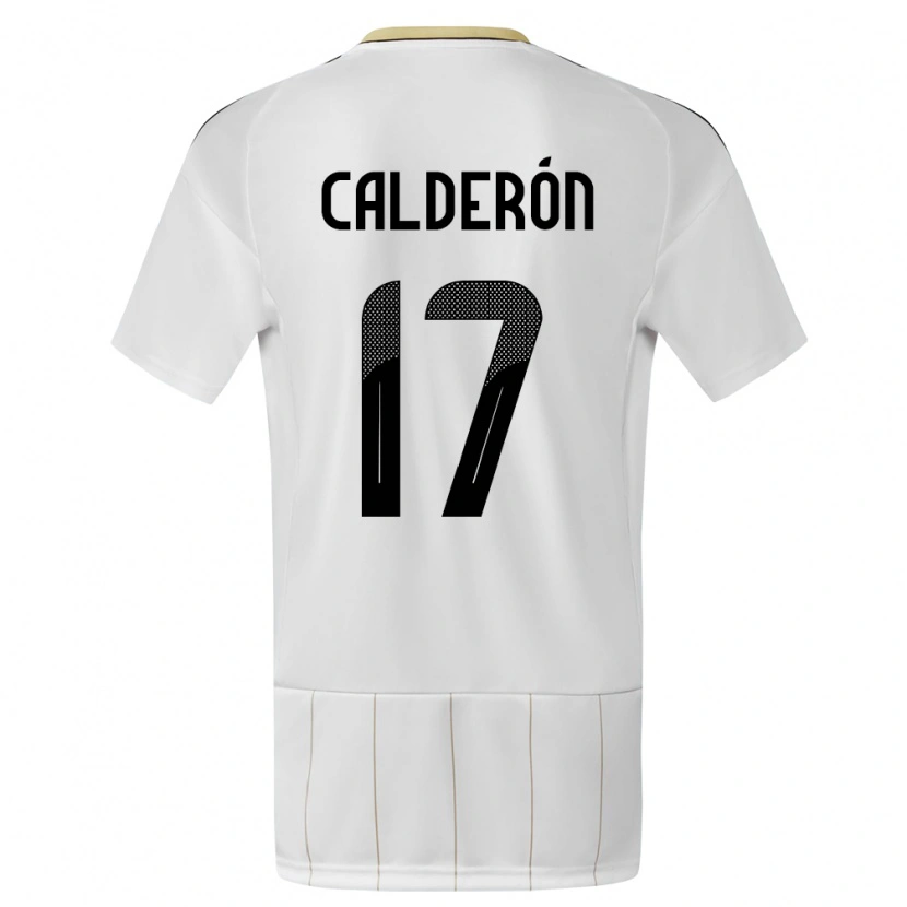 Danxen Dame Costa Rica Brayan Calderón #17 Hvit Bortetrøye Drakt Trøye 24-26 Skjorter T-Skjorte