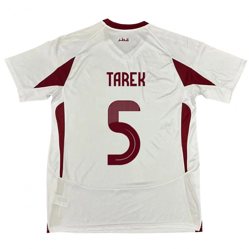 Danxen Dame Qatar Tarek Salman #5 Hvit Bortetrøye Drakt Trøye 24-26 Skjorter T-Skjorte
