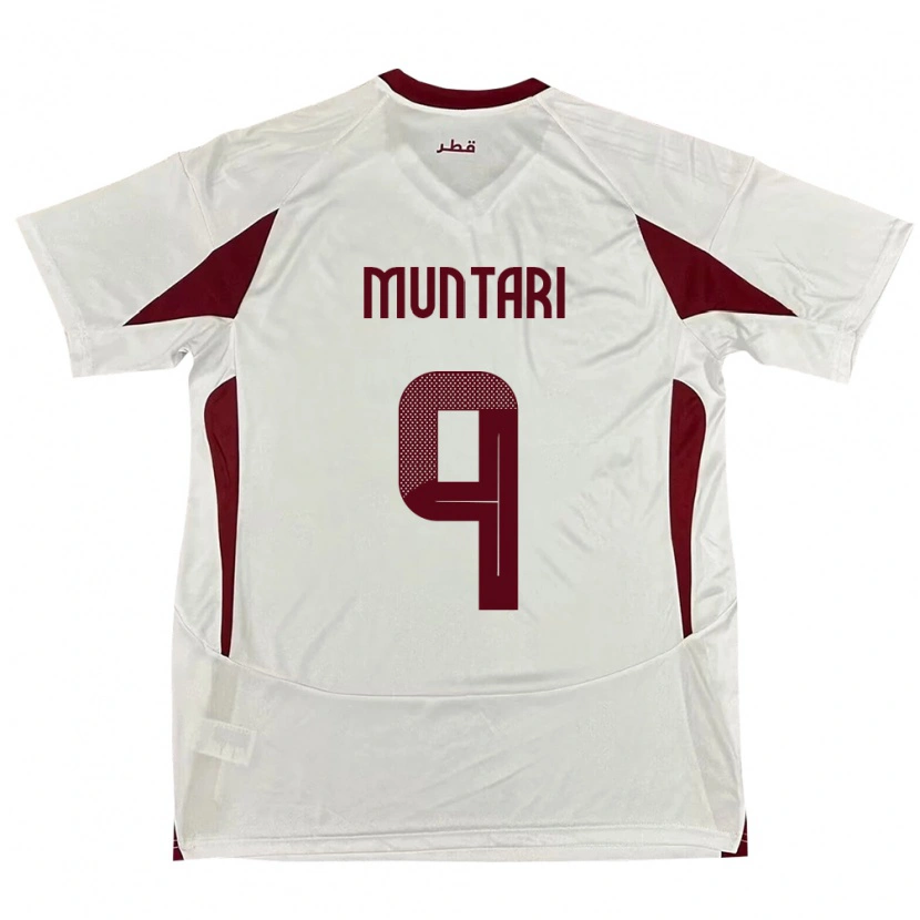 Danxen Dame Qatar Mohammed Muntari #9 Hvit Bortetrøye Drakt Trøye 24-26 Skjorter T-Skjorte