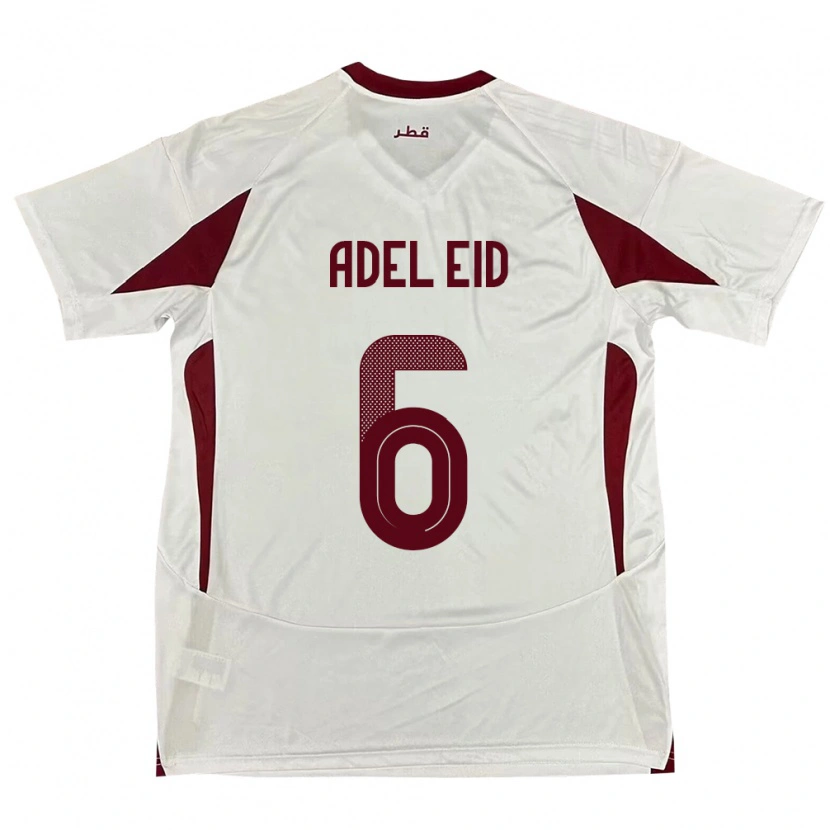 Danxen Dame Qatar Bassam Adel Eid #6 Hvit Bortetrøye Drakt Trøye 24-26 Skjorter T-Skjorte