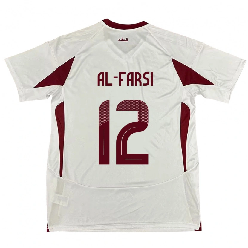Danxen Dame Qatar Faiz Al-Farsi #12 Hvit Bortetrøye Drakt Trøye 24-26 Skjorter T-Skjorte