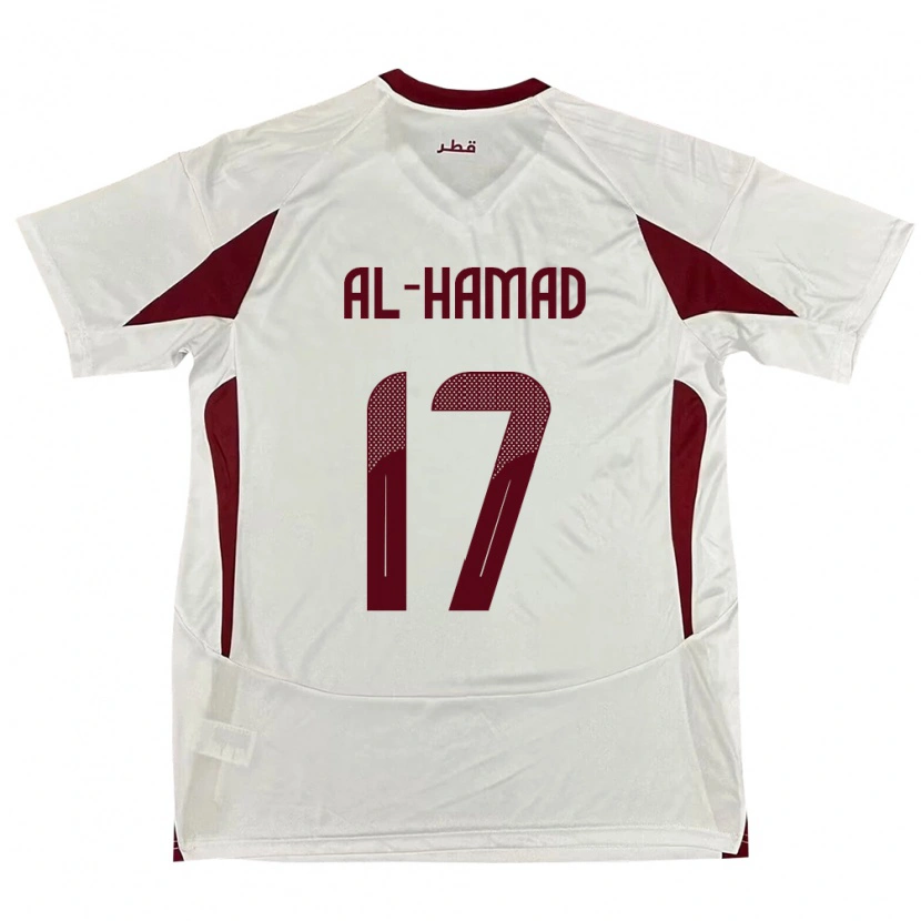 Danxen Dame Qatar Jassem Al-Hamad #17 Hvit Bortetrøye Drakt Trøye 24-26 Skjorter T-Skjorte