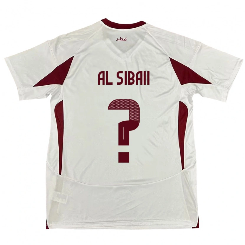 Danxen Dame Qatar Ahmad Al Sibaii #0 Hvit Bortetrøye Drakt Trøye 24-26 Skjorter T-Skjorte