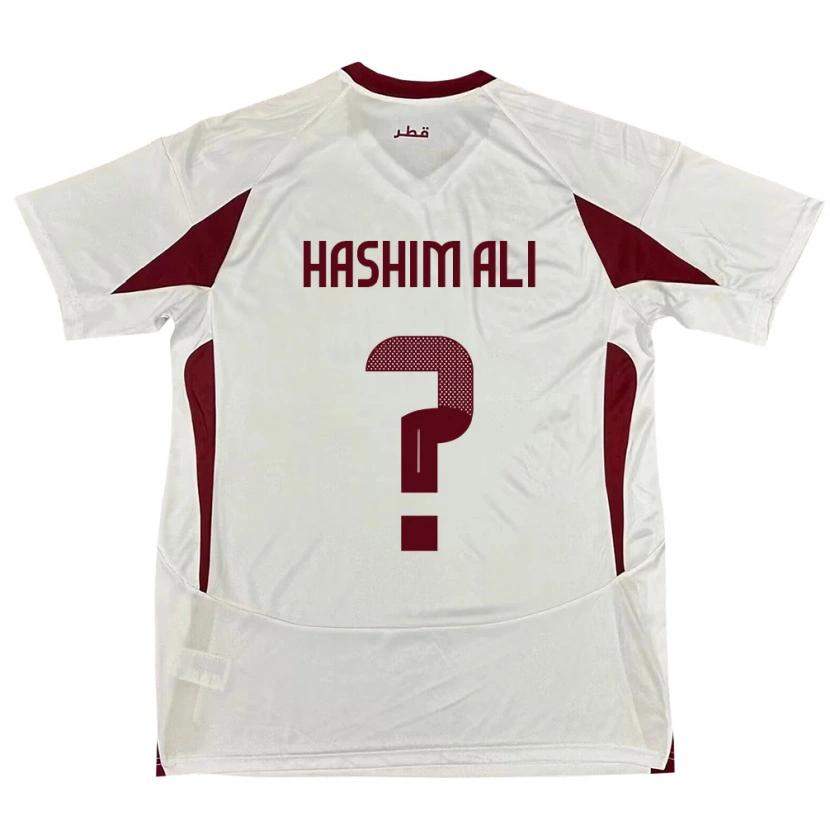 Danxen Dame Qatar Hashim Ali #0 Hvit Bortetrøye Drakt Trøye 24-26 Skjorter T-Skjorte