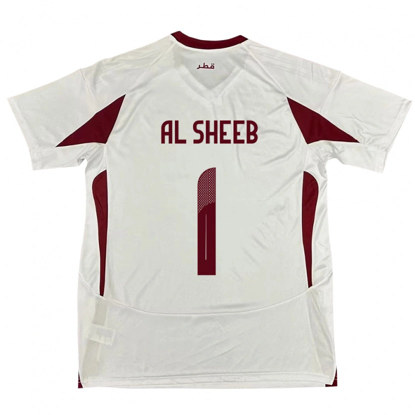 Danxen Dame Qatar Saad Al Sheeb #1 Hvit Bortetrøye Drakt Trøye 24-26 Skjorter T-Skjorte