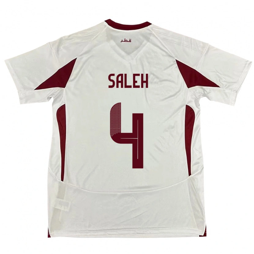 Danxen Dame Qatar Hagar Saleh #4 Hvit Bortetrøye Drakt Trøye 24-26 Skjorter T-Skjorte