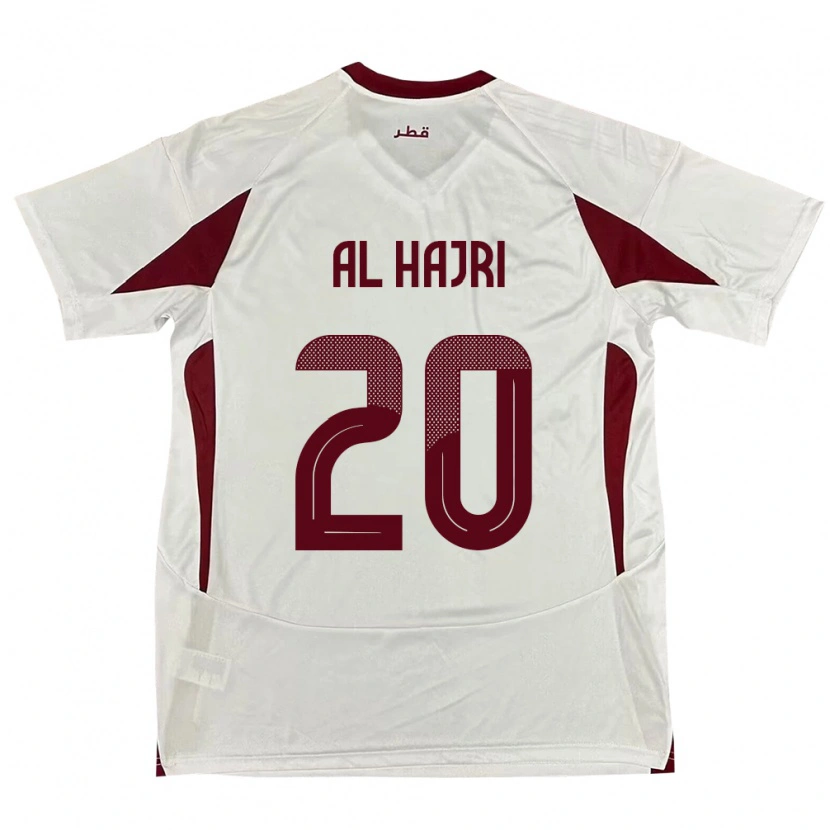 Danxen Dame Qatar Salem Al Hajri #20 Hvit Bortetrøye Drakt Trøye 24-26 Skjorter T-Skjorte