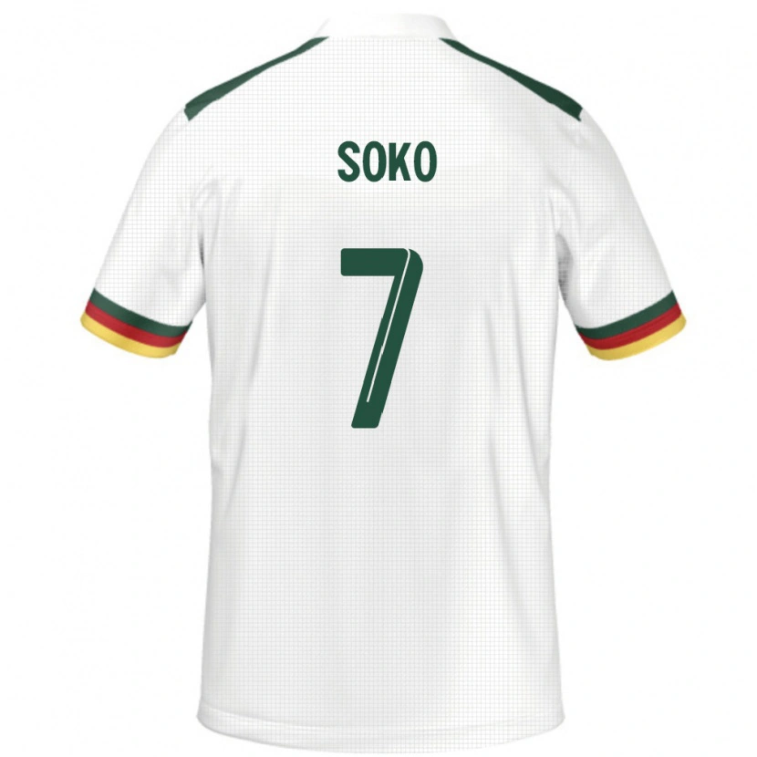 Danxen Dame Kamerun Patrick Soko #7 Hvit Bortetrøye Drakt Trøye 24-26 Skjorter T-Skjorte