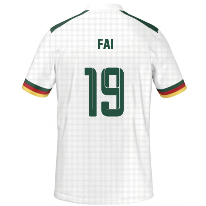 Danxen Dame Kamerun Collins Fai #19 Hvit Bortetrøye Drakt Trøye 24-26 Skjorter T-Skjorte