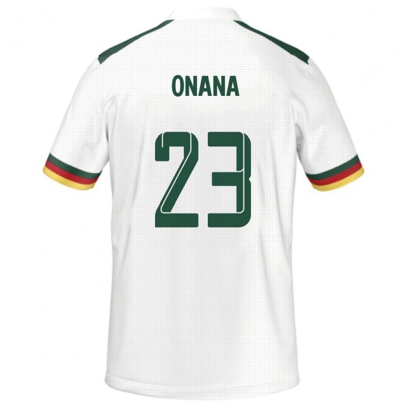 Danxen Dame Kamerun André Onana #23 Hvit Bortetrøye Drakt Trøye 24-26 Skjorter T-Skjorte