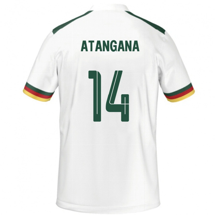Danxen Dame Kamerun Joseph Atangana #14 Hvit Bortetrøye Drakt Trøye 24-26 Skjorter T-Skjorte