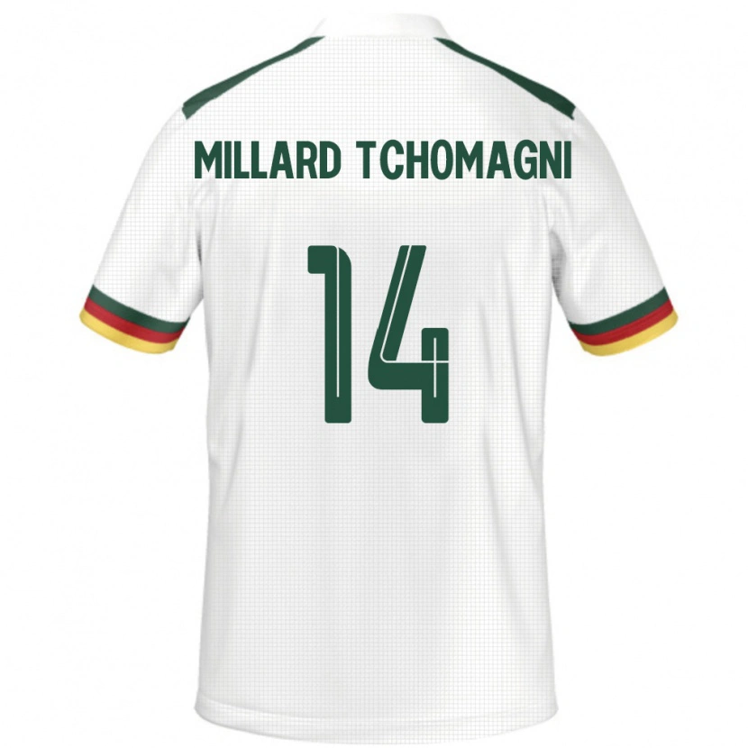 Danxen Dame Kamerun Samuel Millard Tchomagni #14 Hvit Bortetrøye Drakt Trøye 24-26 Skjorter T-Skjorte