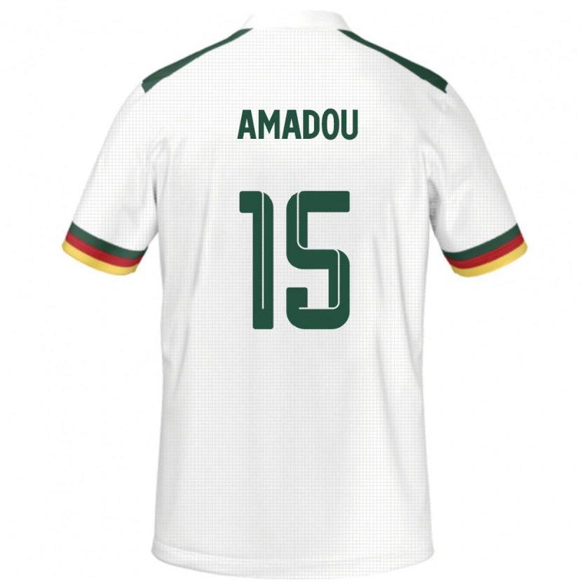 Danxen Dame Kamerun Daouda Amadou #15 Hvit Bortetrøye Drakt Trøye 24-26 Skjorter T-Skjorte