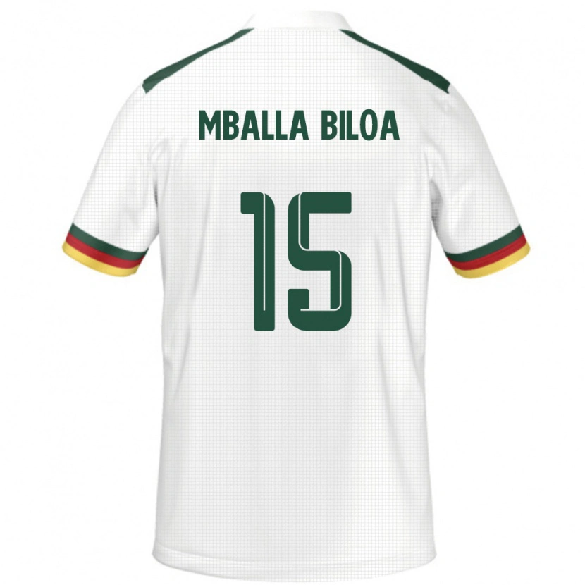 Danxen Dame Kamerun Jules Victor Mballa Biloa #15 Hvit Bortetrøye Drakt Trøye 24-26 Skjorter T-Skjorte