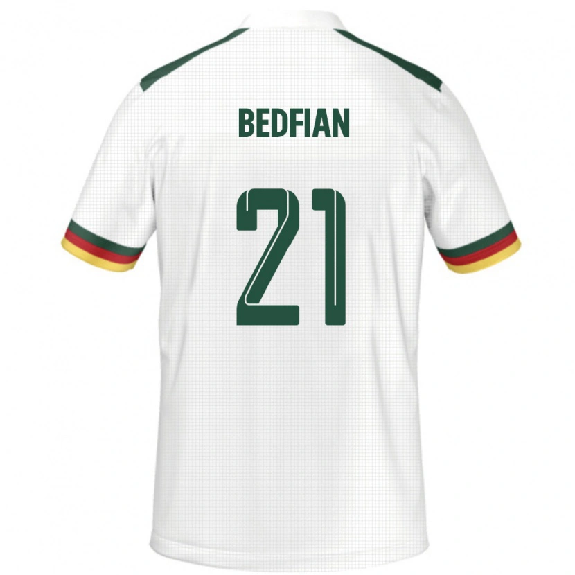 Danxen Dame Kamerun Wilfried Bedfian #21 Hvit Bortetrøye Drakt Trøye 24-26 Skjorter T-Skjorte