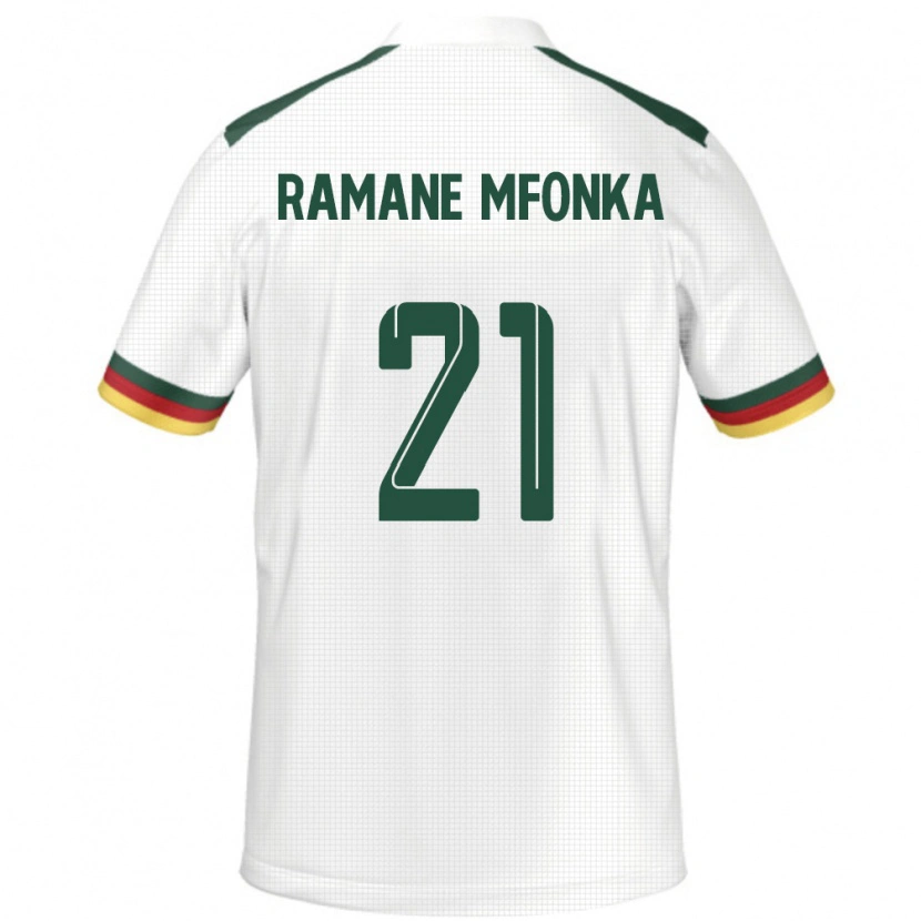Danxen Dame Kamerun Abdel Ramane Mfonka #21 Hvit Bortetrøye Drakt Trøye 24-26 Skjorter T-Skjorte