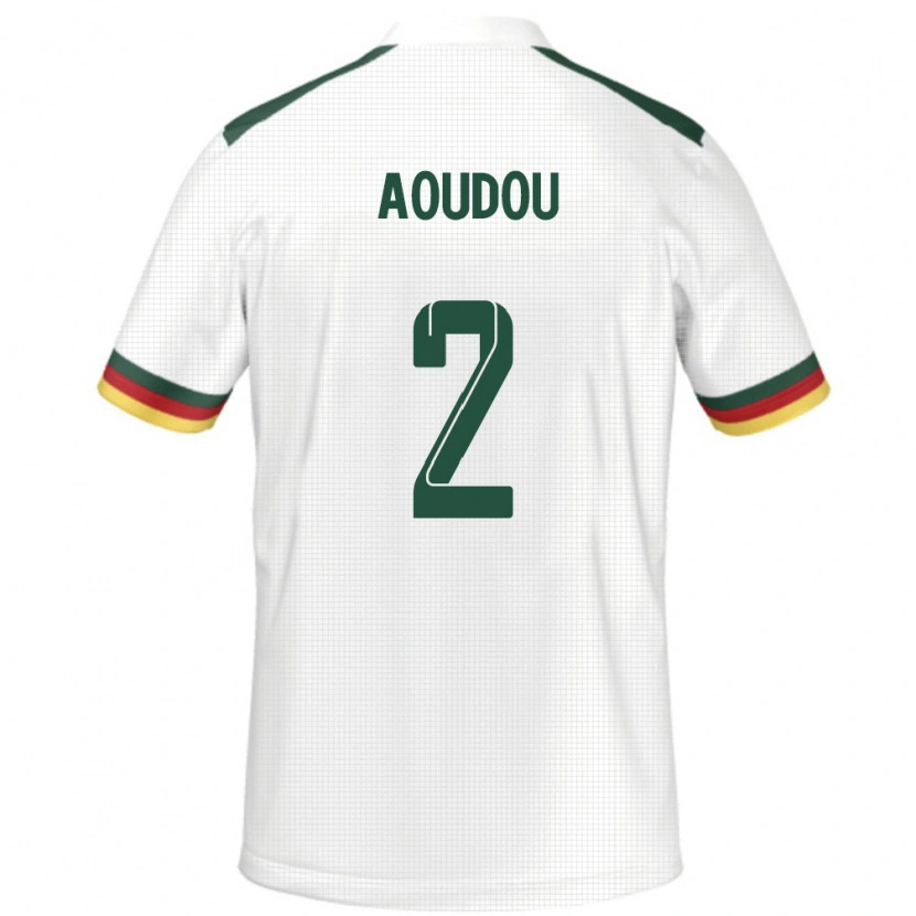 Danxen Dame Kamerun Moussa Aoudou #2 Hvit Bortetrøye Drakt Trøye 24-26 Skjorter T-Skjorte