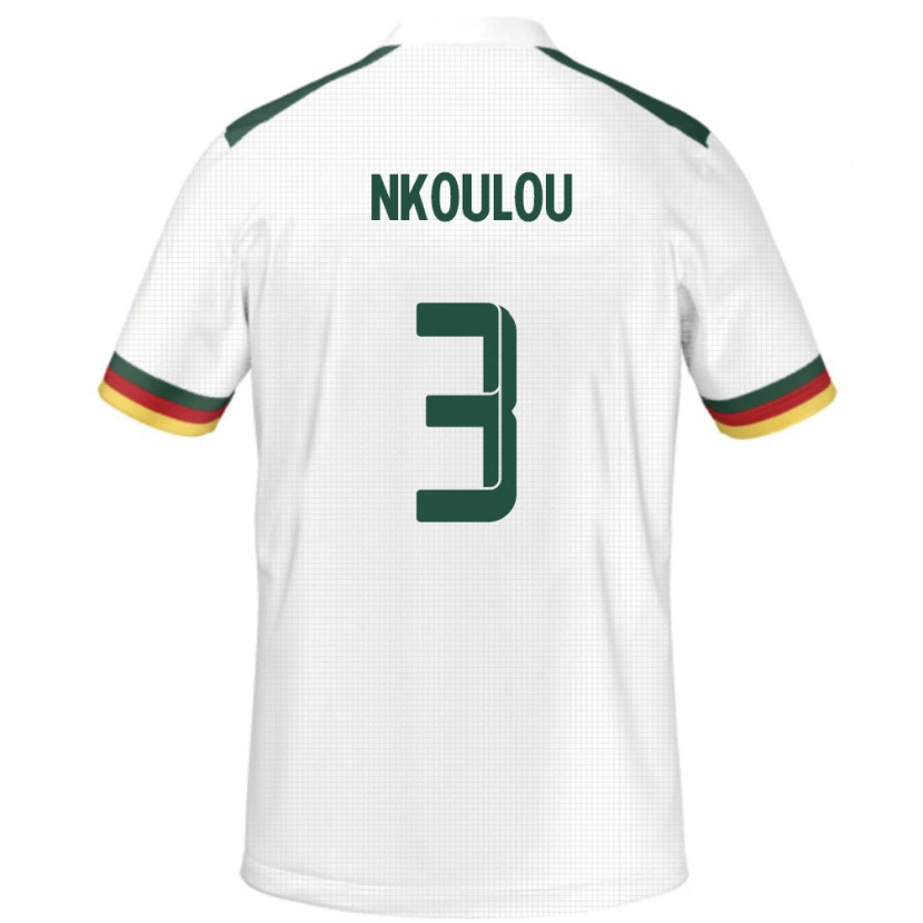 Danxen Dame Kamerun Nicolas Nkoulou #3 Hvit Bortetrøye Drakt Trøye 24-26 Skjorter T-Skjorte