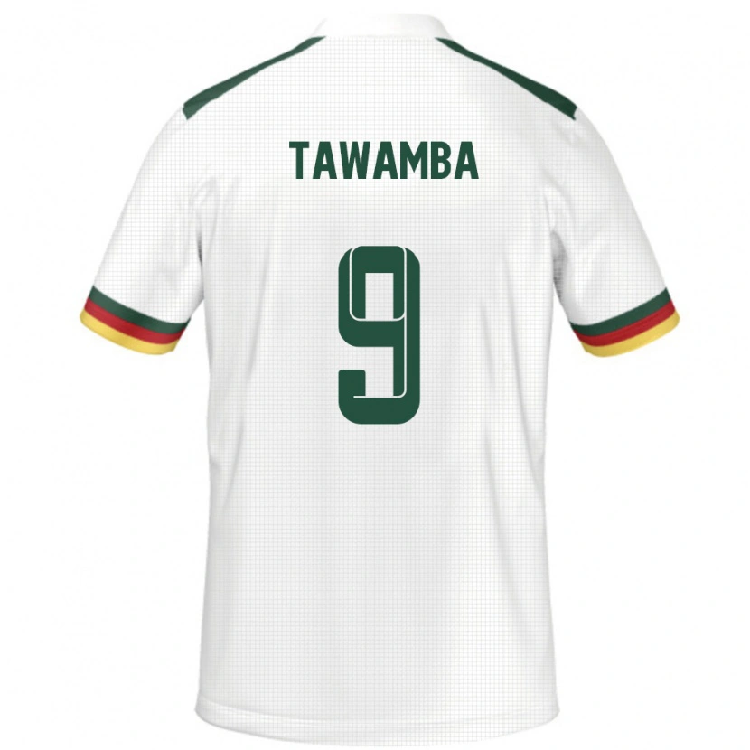 Danxen Dame Kamerun Leandre Tawamba #9 Hvit Bortetrøye Drakt Trøye 24-26 Skjorter T-Skjorte