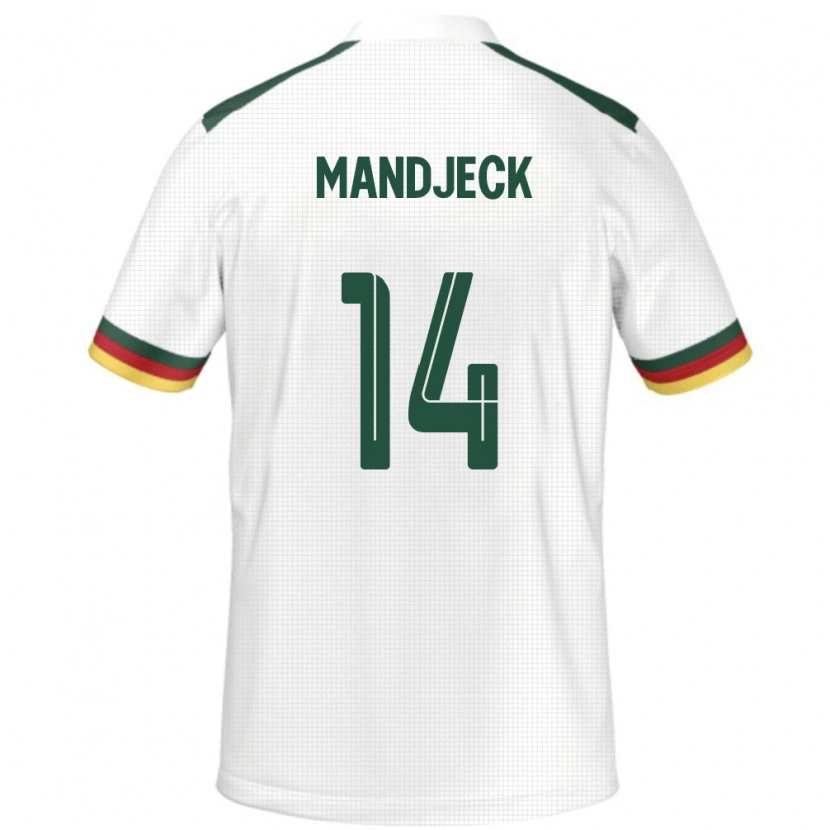 Danxen Dame Kamerun Georges Mandjeck #14 Hvit Bortetrøye Drakt Trøye 24-26 Skjorter T-Skjorte