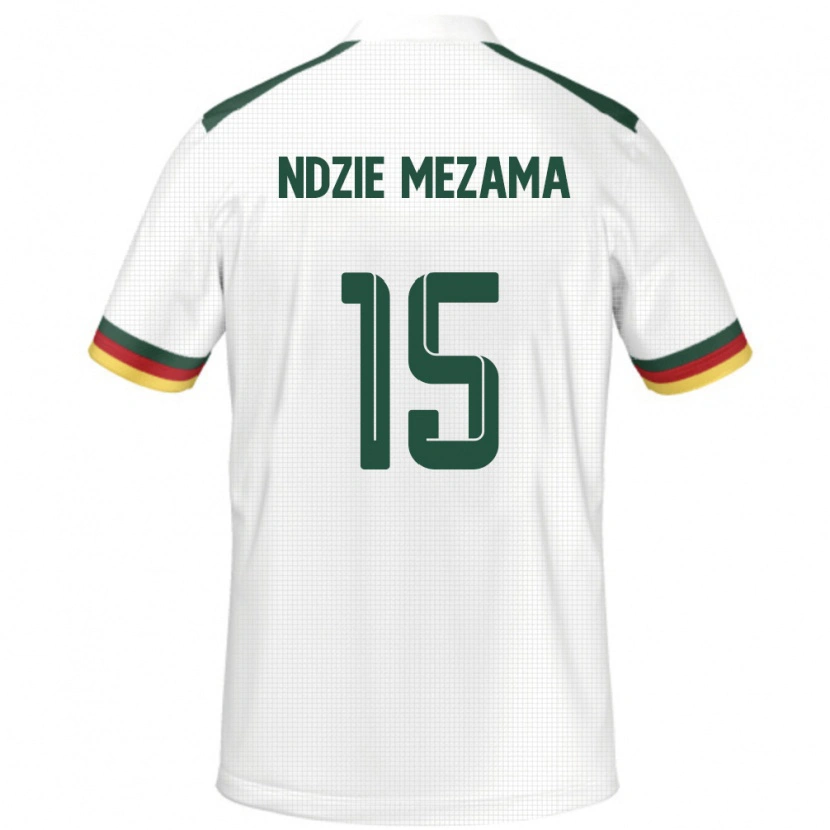Danxen Dame Kamerun Fabrice Ndzie Mezama #15 Hvit Bortetrøye Drakt Trøye 24-26 Skjorter T-Skjorte
