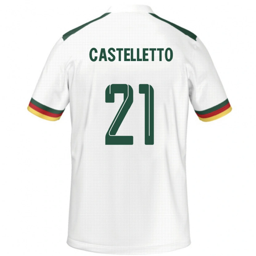 Danxen Dame Kamerun Jean-Charles Castelletto #21 Hvit Bortetrøye Drakt Trøye 24-26 Skjorter T-Skjorte