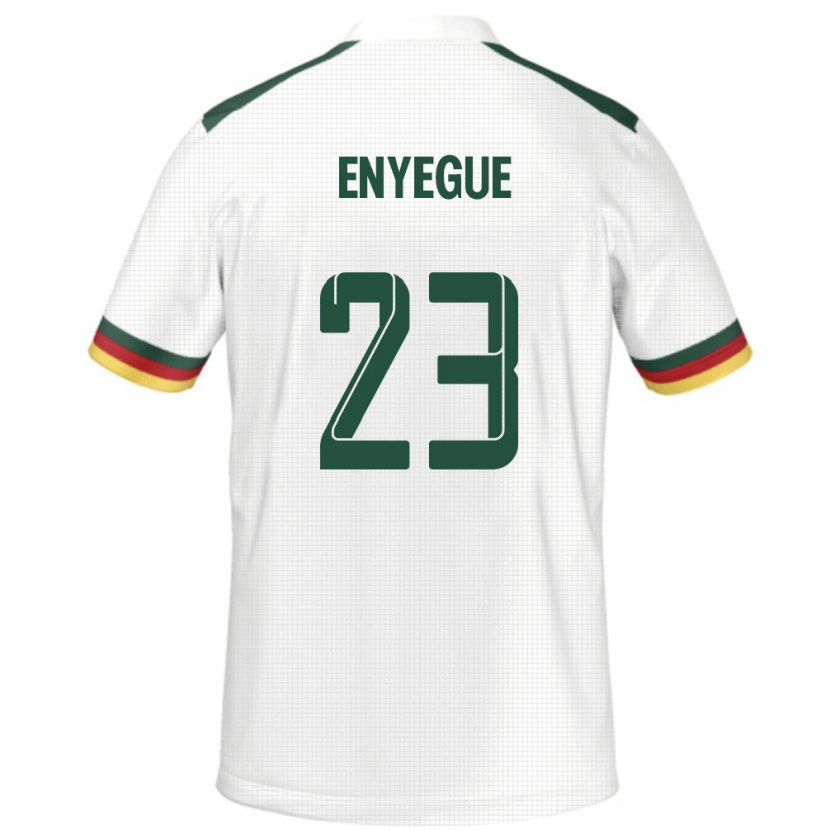 Danxen Dame Kamerun Regine Enyegue #23 Hvit Bortetrøye Drakt Trøye 24-26 Skjorter T-Skjorte