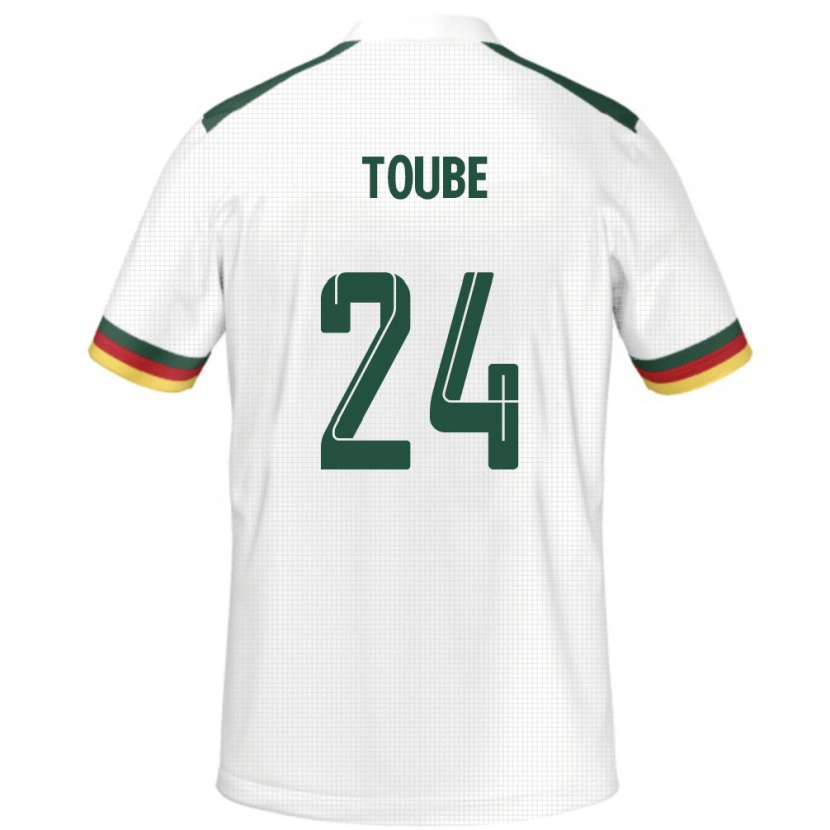 Danxen Dame Kamerun Godefroy Toube #24 Hvit Bortetrøye Drakt Trøye 24-26 Skjorter T-Skjorte