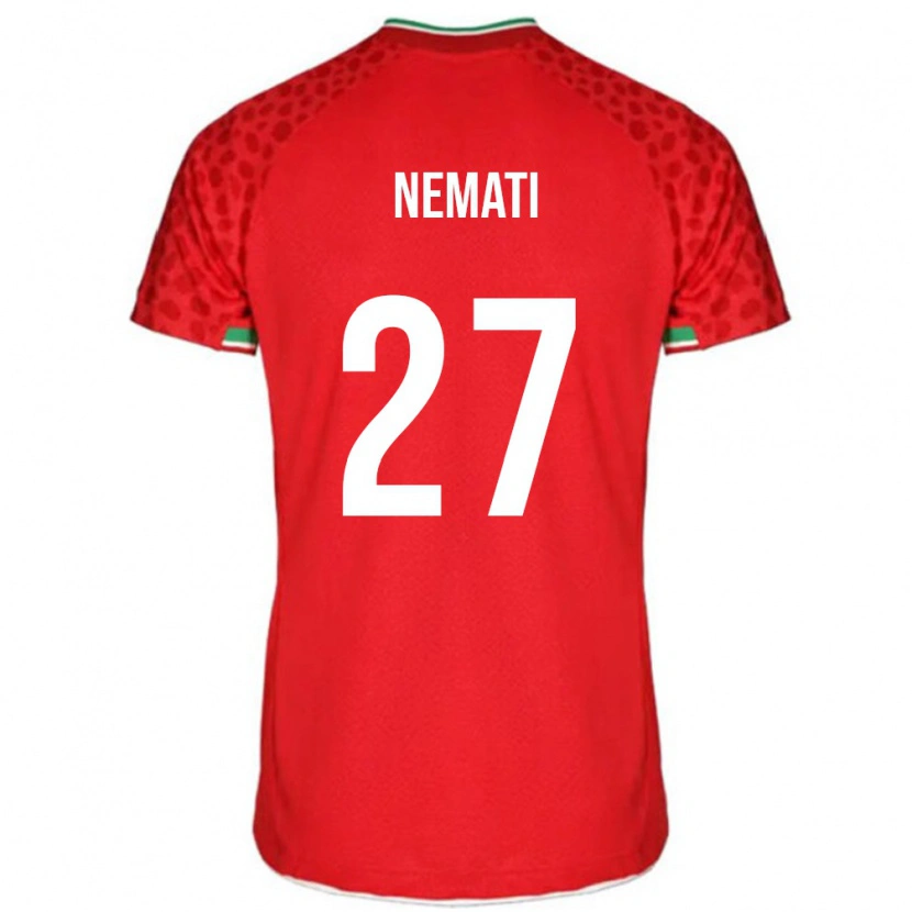 Danxen Dame Iran Ali Nemati #27 Rød Bortetrøye Drakt Trøye 24-26 Skjorter T-Skjorte