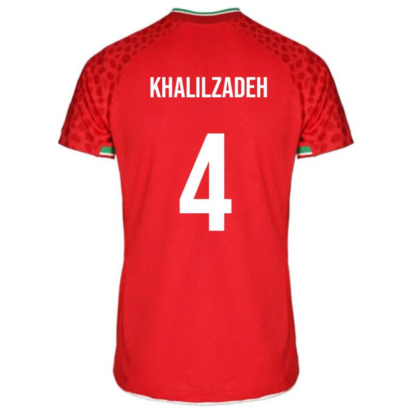Danxen Dame Iran Shojae Khalilzadeh #4 Rød Bortetrøye Drakt Trøye 24-26 Skjorter T-Skjorte