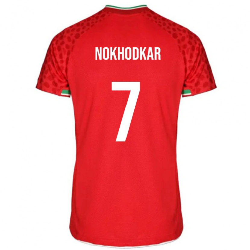 Danxen Dame Iran Hossein Nokhodkar #7 Rød Bortetrøye Drakt Trøye 24-26 Skjorter T-Skjorte